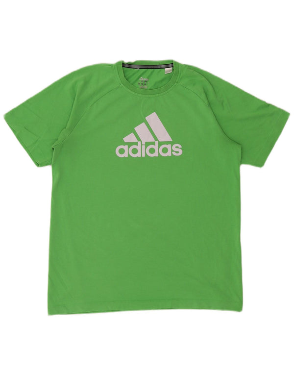 T-shirt grafica ADIDAS da bambino Climalite 15-16 anni in cotone verde