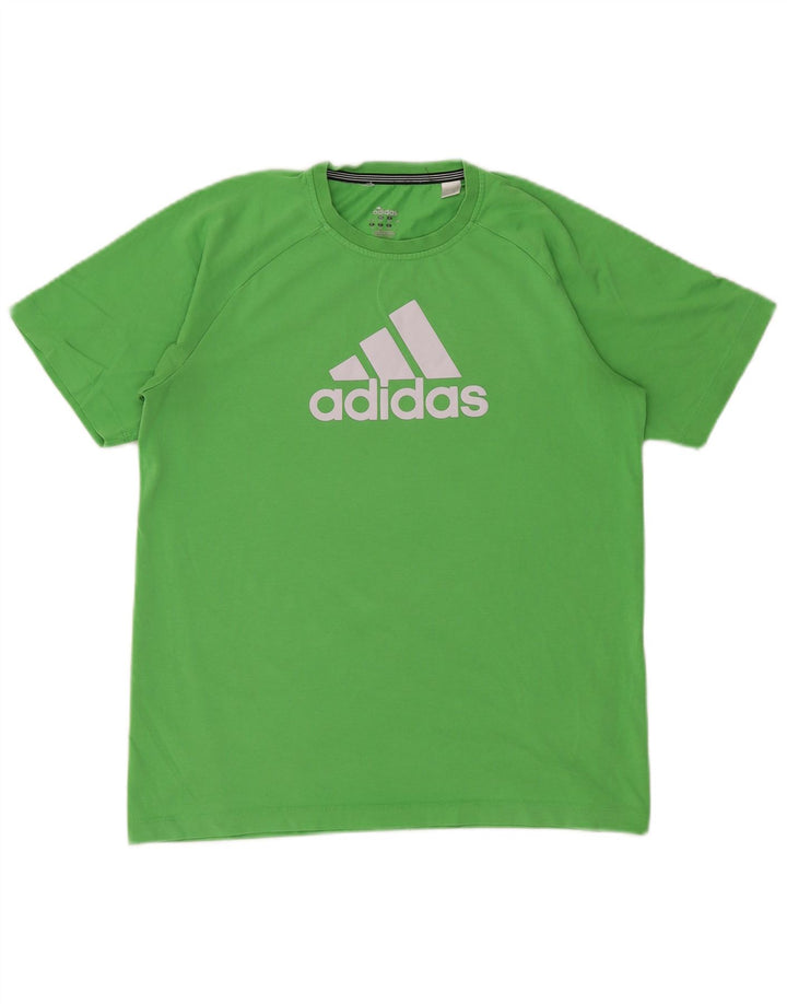 T-shirt grafica ADIDAS da bambino Climalite 15-16 anni in cotone verde