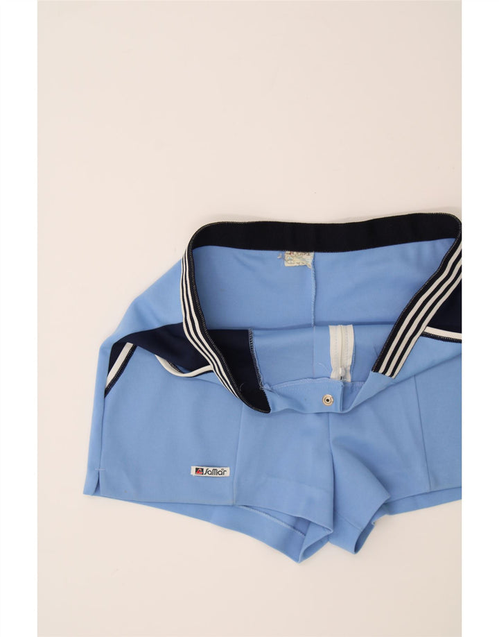 SAMAR Womens Chino Shorts Large W32 Blue Colourblock Polyester Vintage Samar and Second-Hand Samar from Messina Hembry 