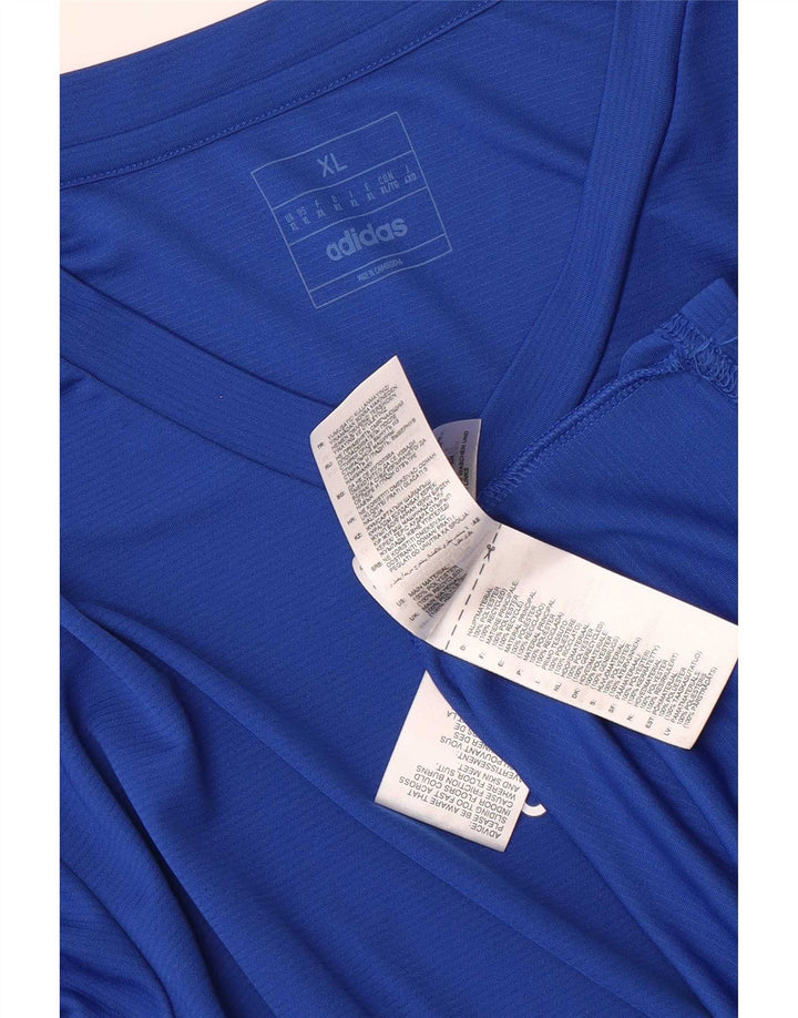 Top Adidas Aeroready da uomo a manica lunga XL blu in poliestere