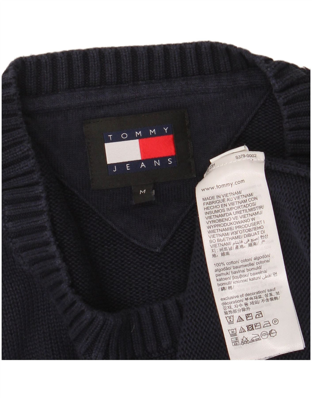 TOMMY HILFIGER Maglione maglione girocollo da uomo cotone medio blu navy