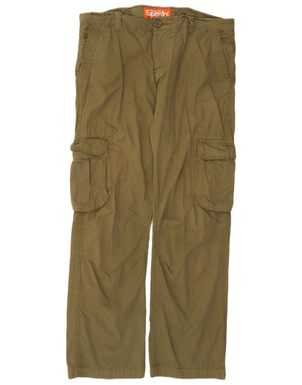 Pantaloni cargo dritti da uomo Superdry 2XL W42 L32 cotone kaki