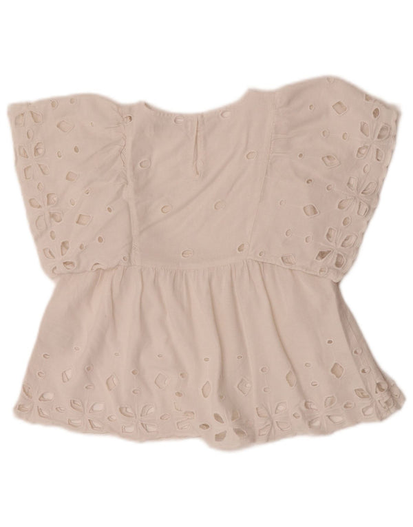 Top Blusa Bambina Zara 6-7 Anni Cotone Bianco