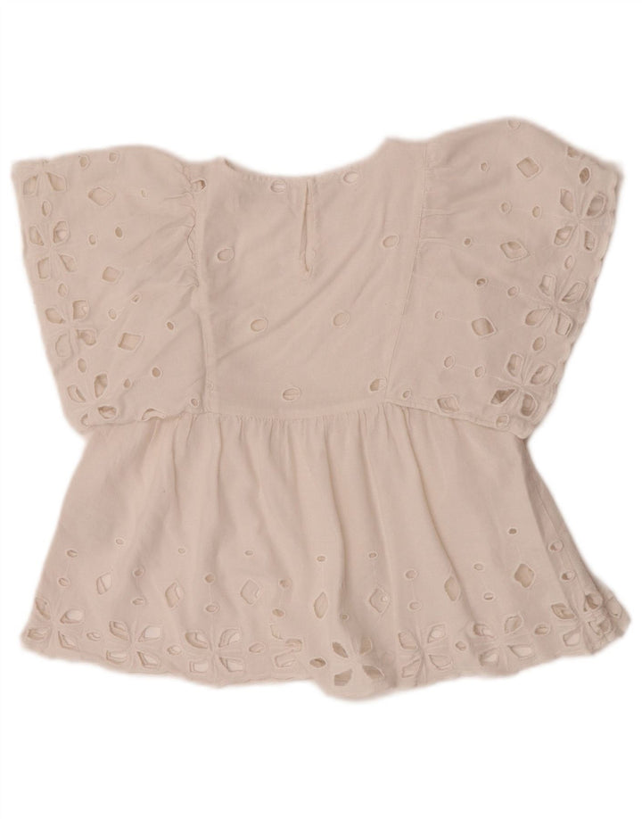 Top Blusa Bambina Zara 6-7 Anni Cotone Bianco