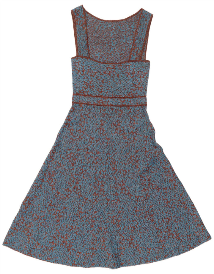 Abito da donna a trapezio senza maniche Missoni IT 42 Poliammide maculato blu medio