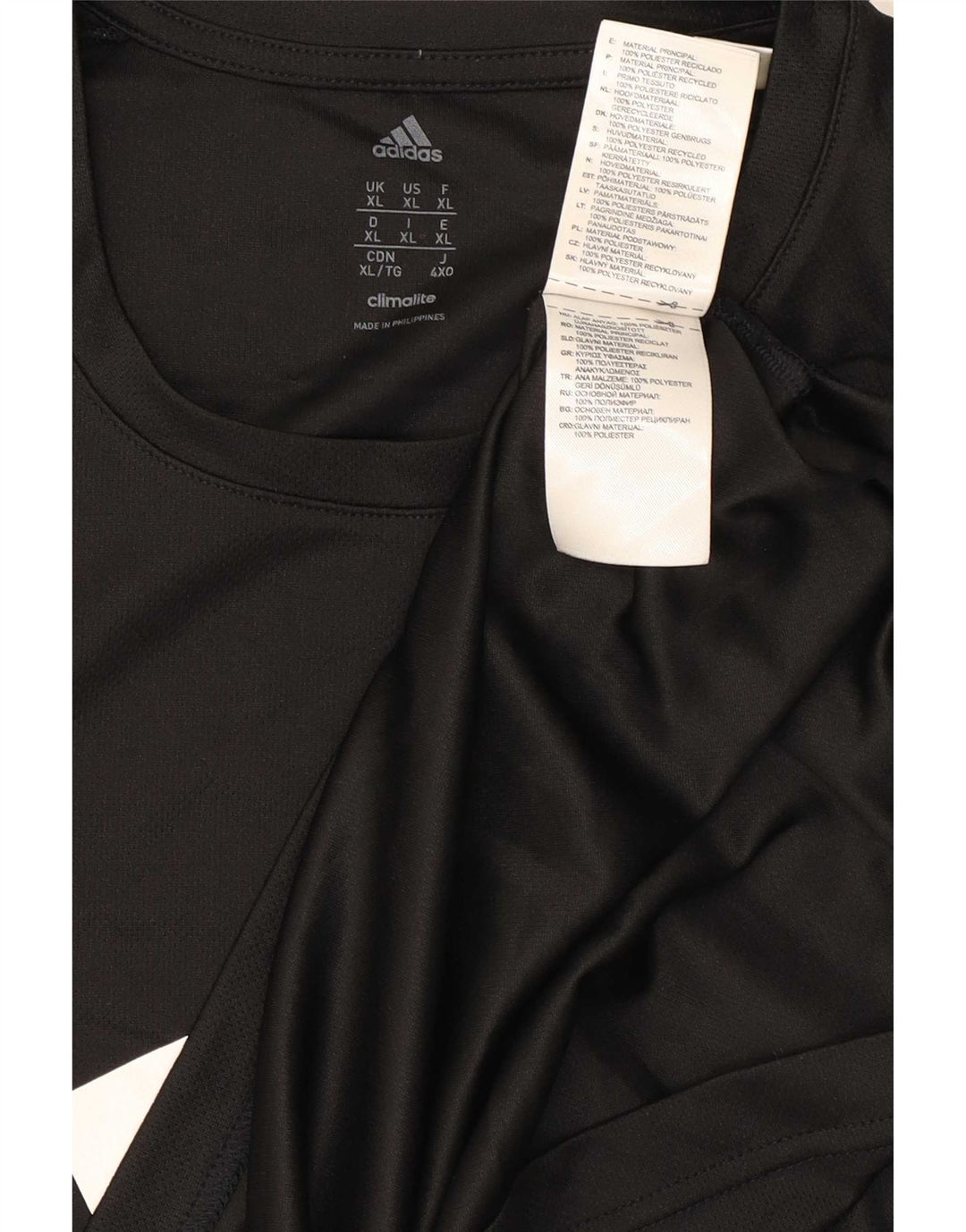 T-shirt grafica Adidas da uomo Climalite Top XL poliestere nero