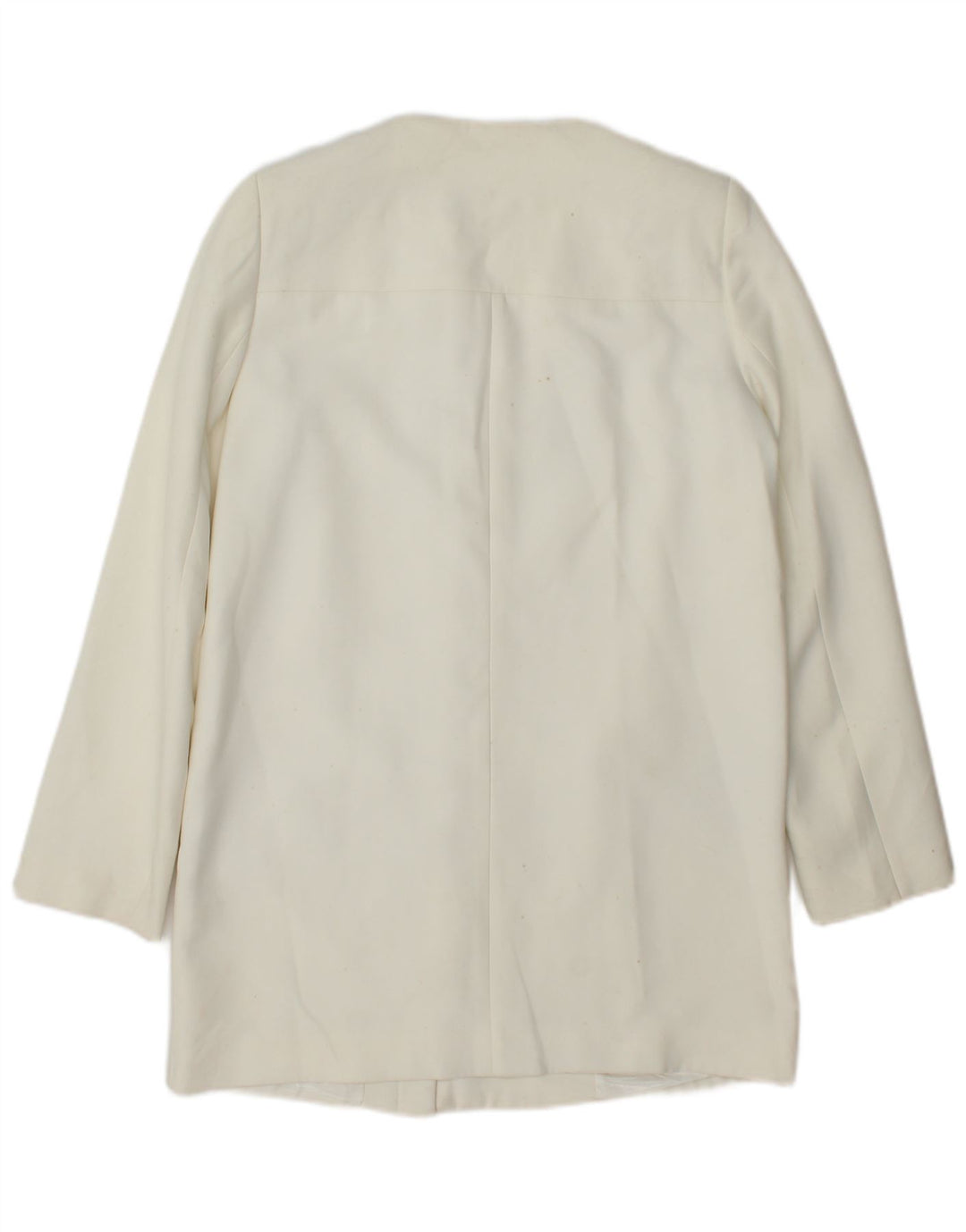 Giacca blazer lunga da donna Zara UK 14 poliestere bianco medio