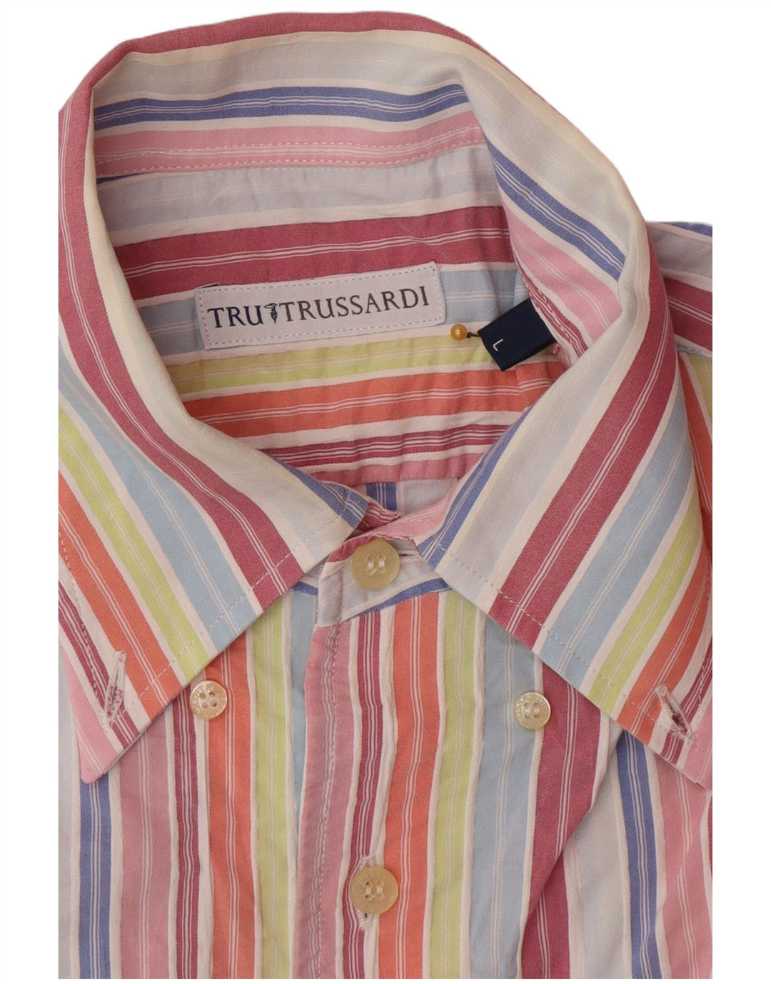 Camicia Trussardi Uomo Manica Corta Righe Grandi Multicolore