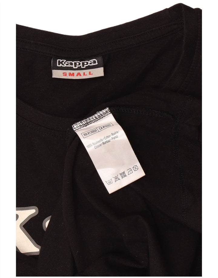 T-shirt grafica da donna KAPPA Top UK 10 piccola in cotone nero