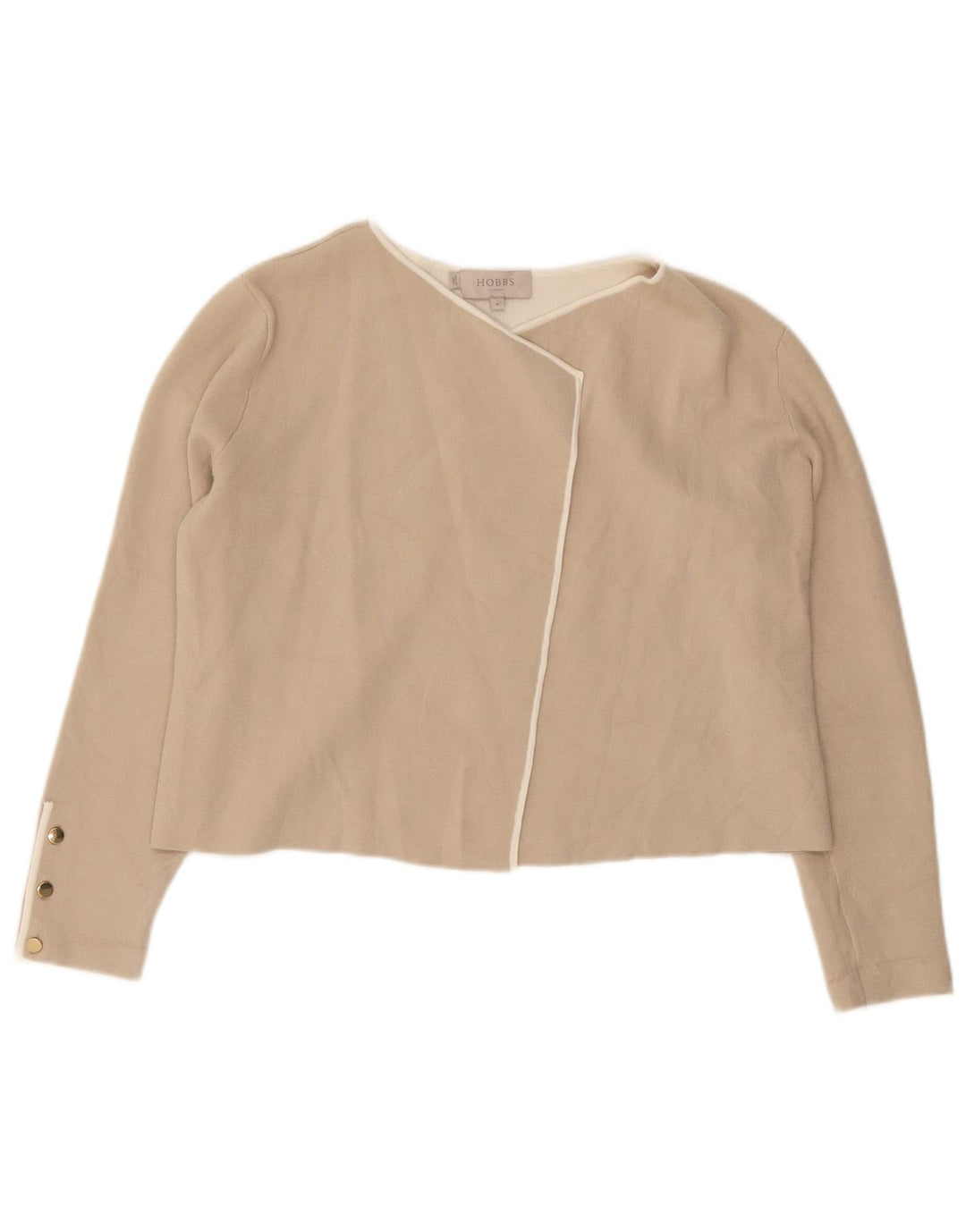 Maglione cardigan aperto da donna Hobbs UK 14 Viscosa beige medio