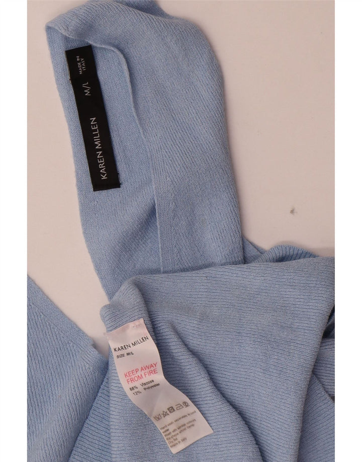 Camicetta senza maniche da donna Karen Millen UK 12 Viscosa blu medio