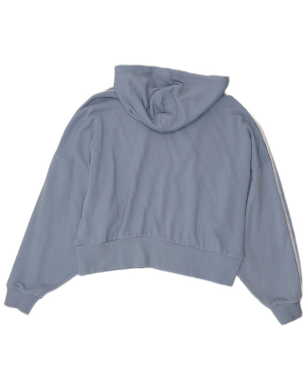 Maglione con cappuccio corto oversize da donna Adidas UK 8 piccolo cotone blu