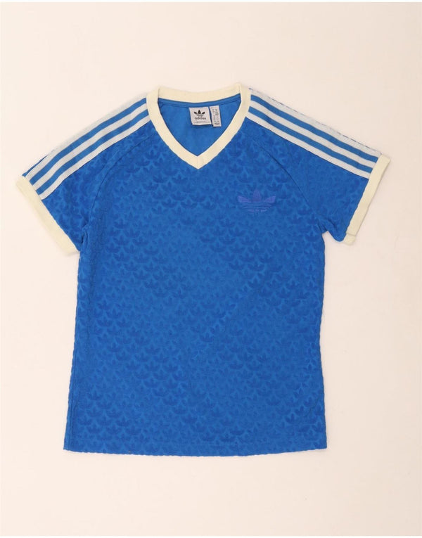 T-shirt grafica da donna Adidas Top UK 14 cotone blu medio