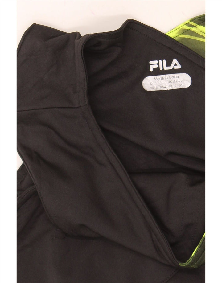 FILA Womens Blouse Top UK 10 Small Black Colourblock Vintage Fila and Second-Hand Fila from Messina Hembry 