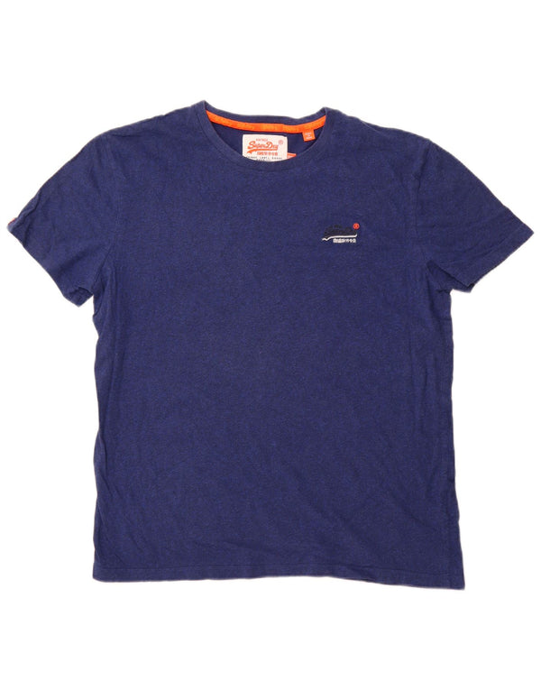 T-shirt da uomo Superdry Top 2XL cotone screziato blu navy
