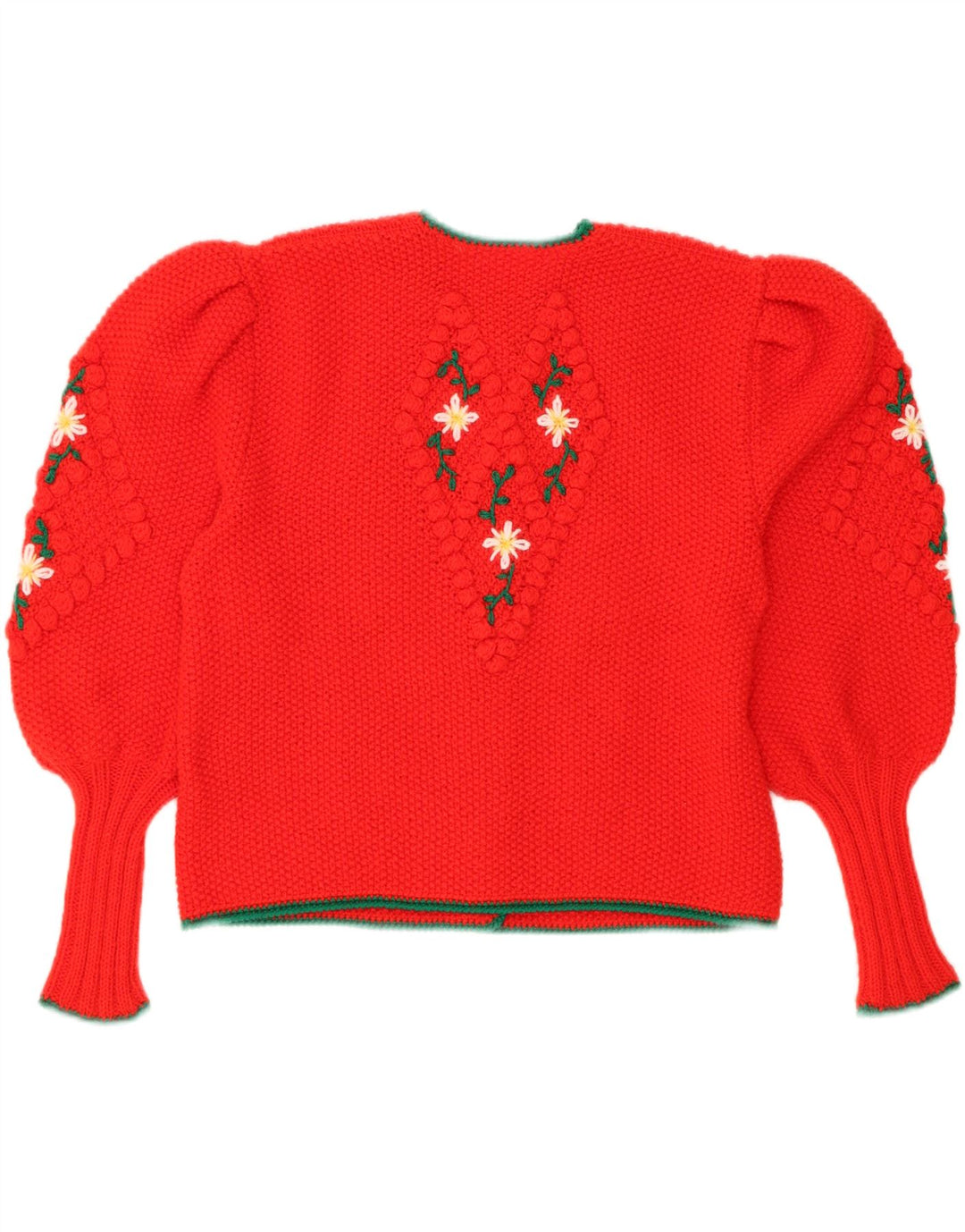 Maglione cardigan da donna vintage UK 14 grande rosso