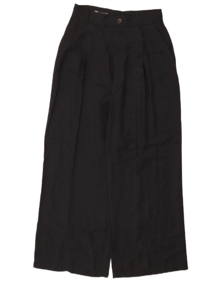 Pantaloni chino a gamba larga da donna Zara medi W28 L29 modal nero