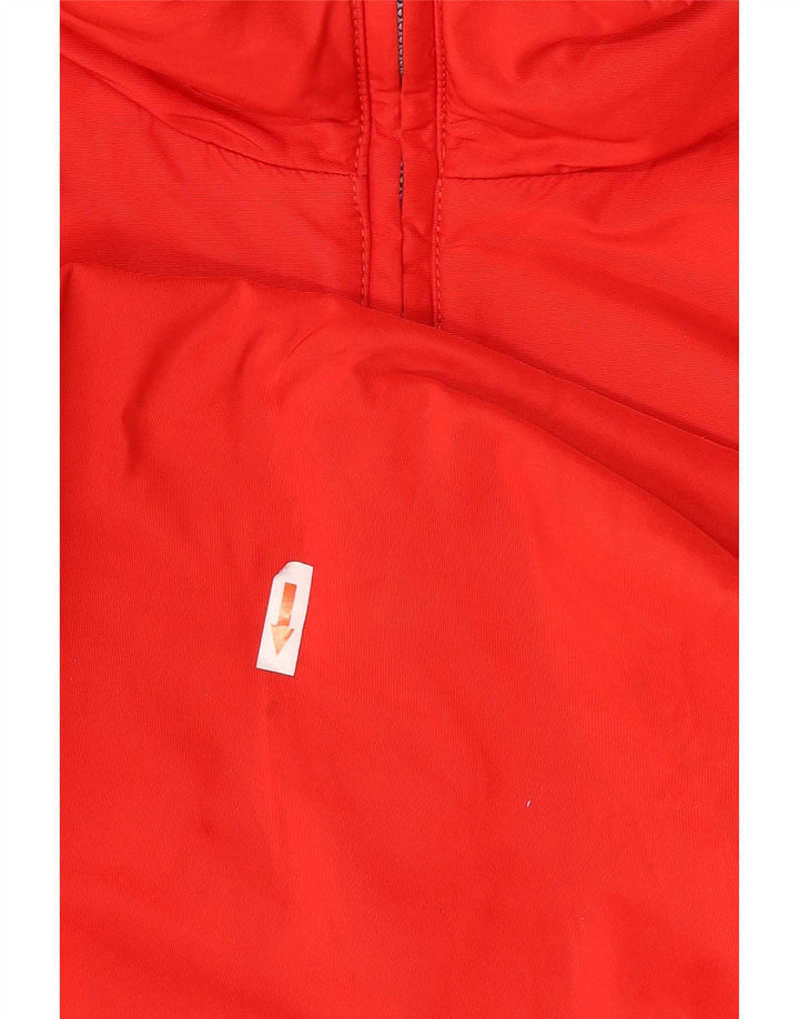 Giacca anorak con cappuccio vintage da uomo, taglia UK 40, grande, rossa, in poliammide