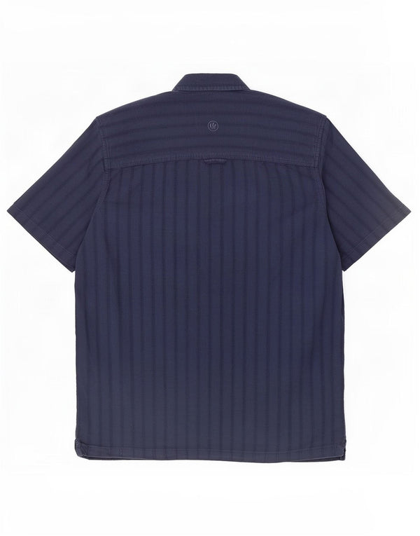 Camicia a maniche corte da uomo Fat Face XL in cotone a righe blu navy