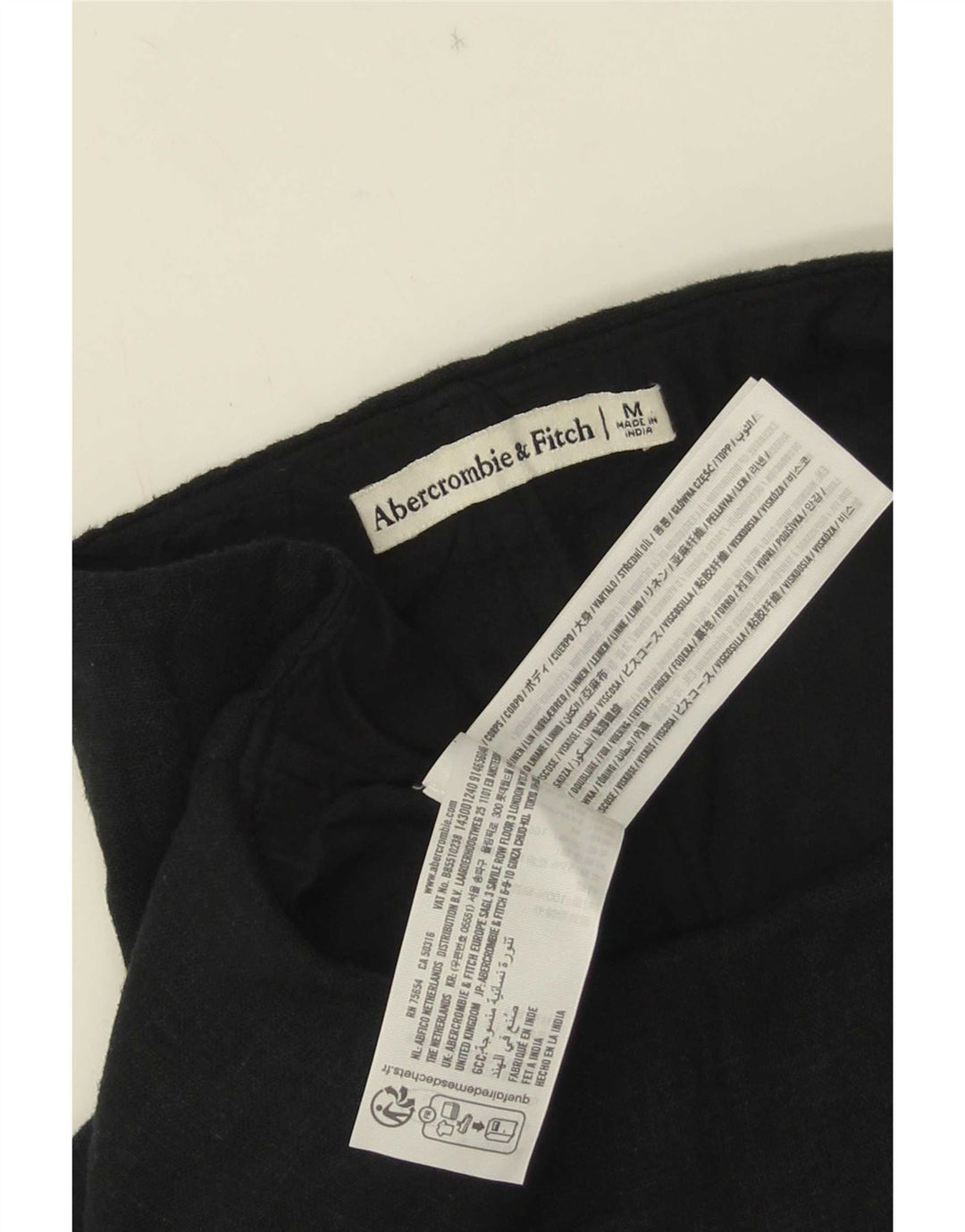 Gonna Abercrombie & Fitch da donna UK 12 medio in lino nero