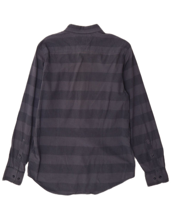 Camicia slim fit da uomo Tommy Hilfiger grande cotone a righe blu navy