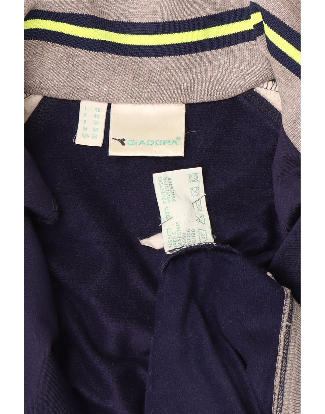 Giacca da ginnastica grafica da uomo Diadora UK 36 Small Blu Navy Colourblock