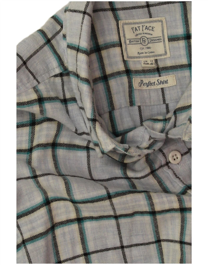 Camicia oversize da donna Fat Face UK 14 Large Blue Check