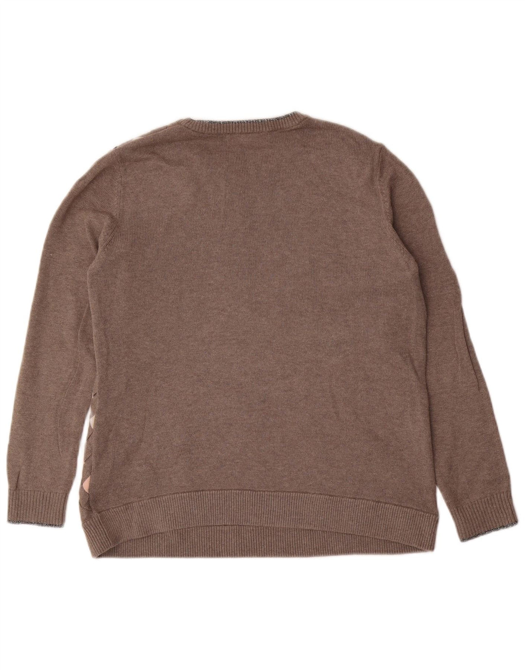 Maglione maglione girocollo da donna Ted Baker taglia 3 grigio medio a rombi/diamante