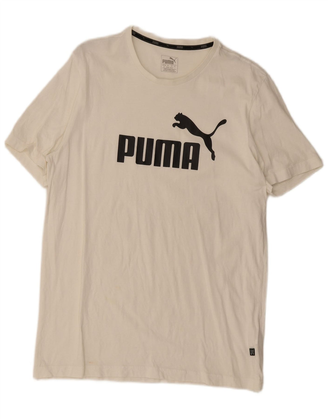 Puma T-shirt grafica da uomo grande in cotone bianco