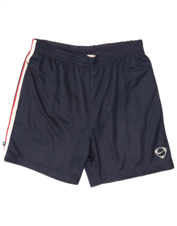 Pantaloncini sportivi da uomo Nike Large in poliestere color block blu navy