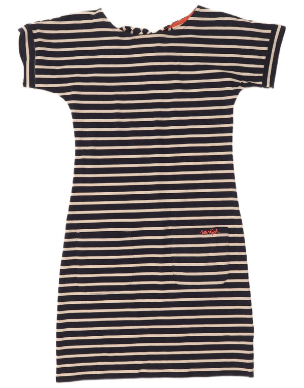 Abito t-shirt da donna Weird Fish UK 8 piccolo cotone a righe blu navy