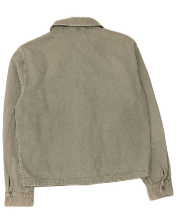 Camicia di jeans da uomo Zara in cotone verde medio