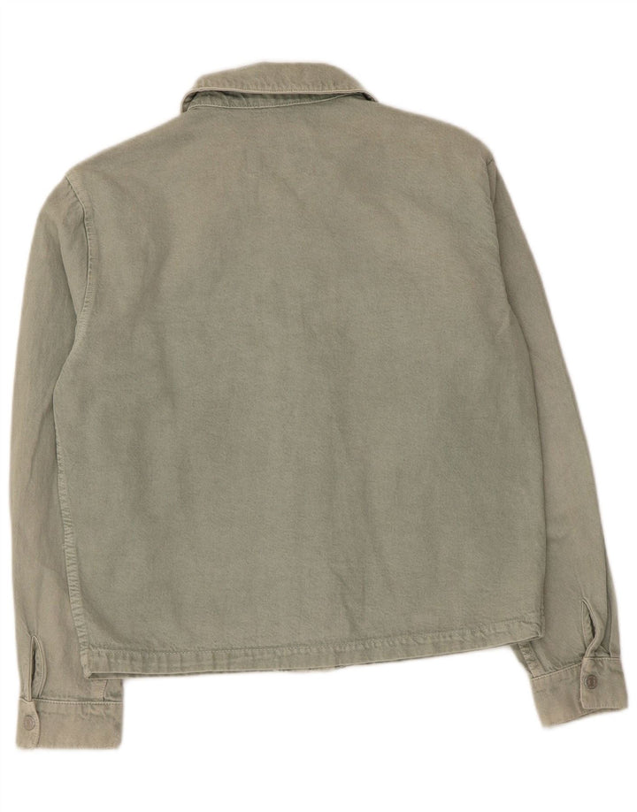 Camicia di jeans da uomo Zara in cotone verde medio