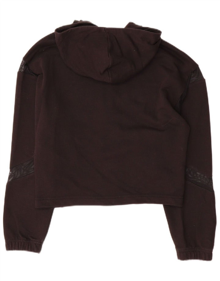 Maglione con cappuccio e zip corta da donna Puma UK 14 poliestere nero medio