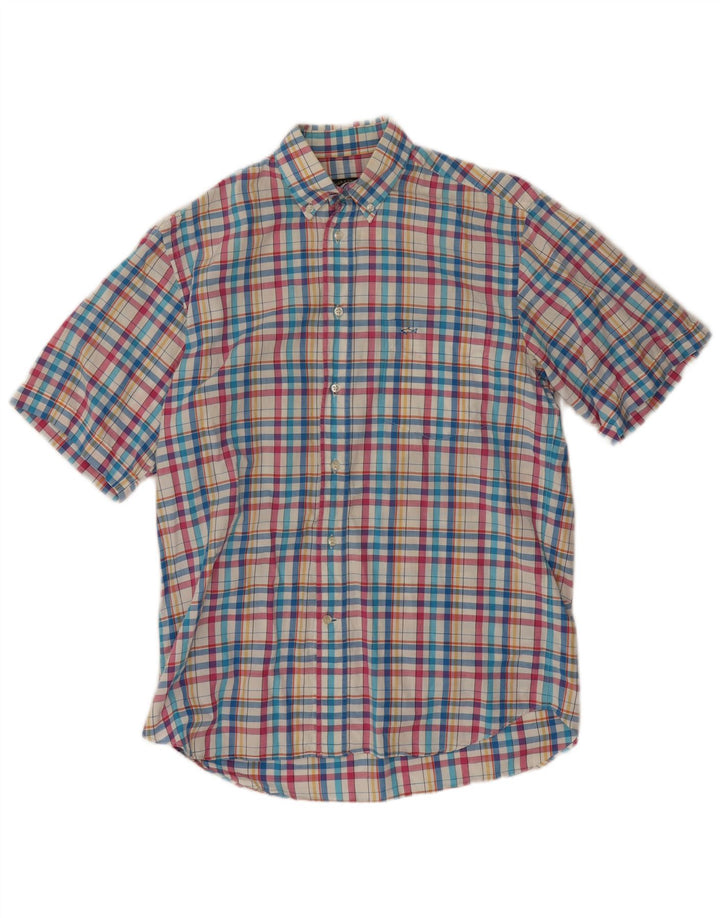 Camicia a maniche corte da uomo Paul & Shark piccola in cotone a quadri multicolore