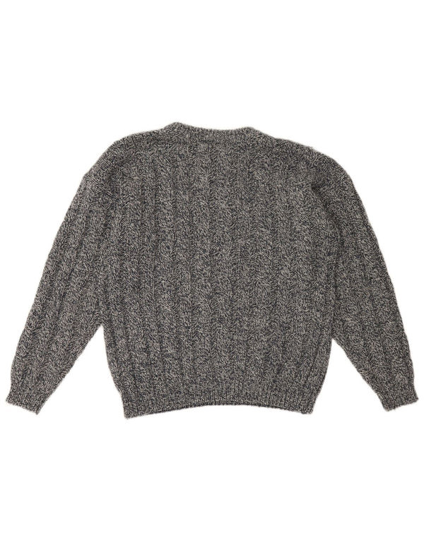 Maglione maglione girocollo da donna St. Bernard UK 14 grande blu navy screziato