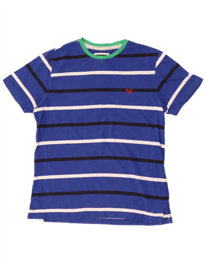 Crew Clothing T-shirt da uomo Top in cotone a righe blu medio