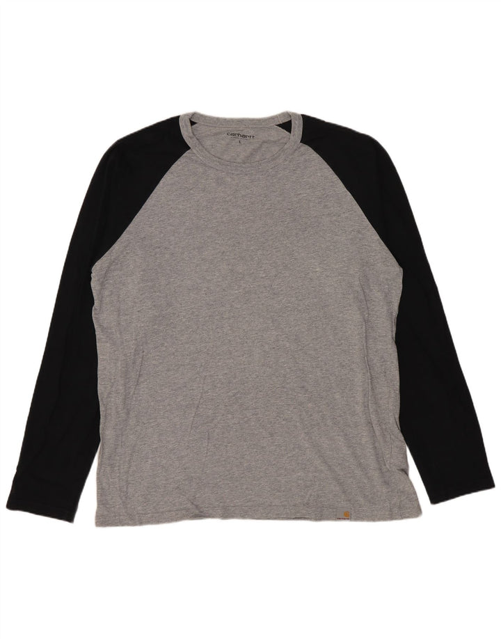 Carhartt Top da uomo a maniche lunghe in cotone color block grigio grande