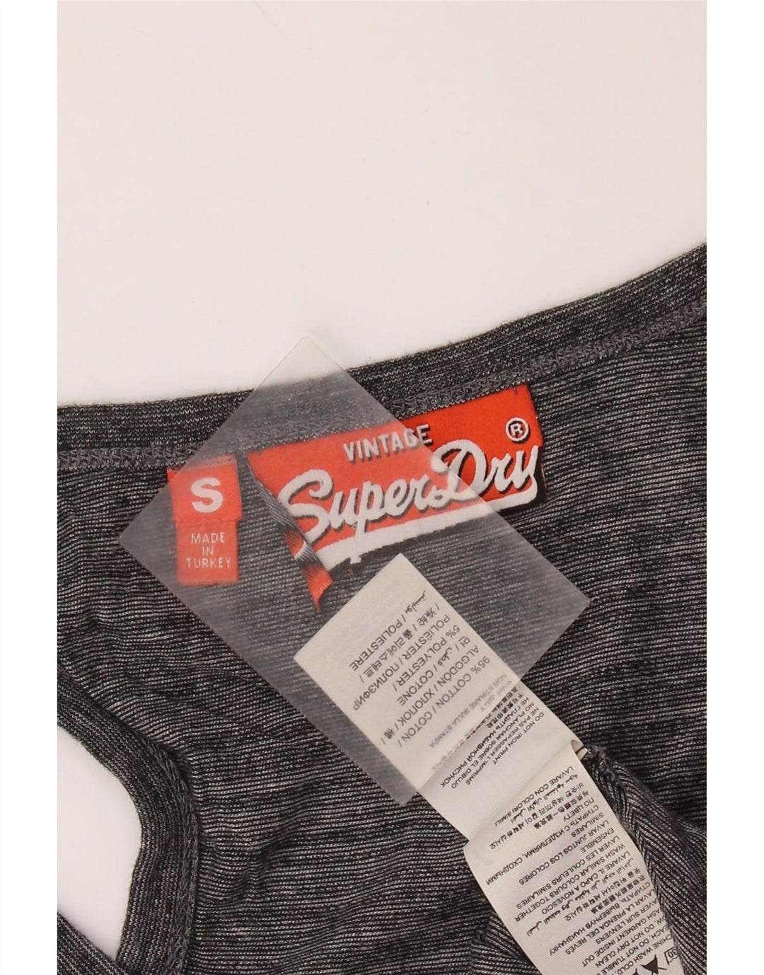 Canottiera grafica da donna SUPERDRY UK 10 piccolo cotone chiazzato grigio