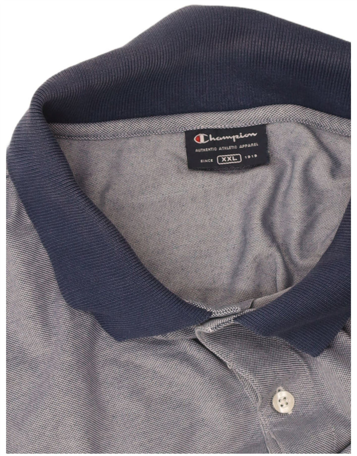 CHAMPION Mens Polo Shirt 2XL Blue