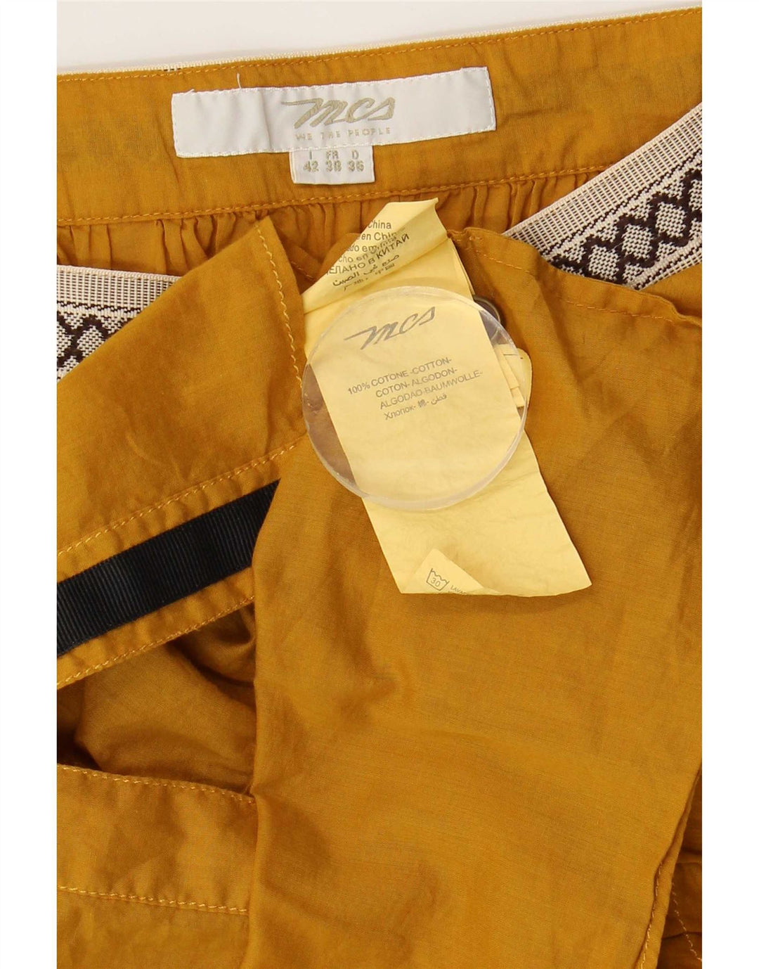 Canotta corta da donna Marlboro Classics EU 38 Cotone geometrico giallo medio