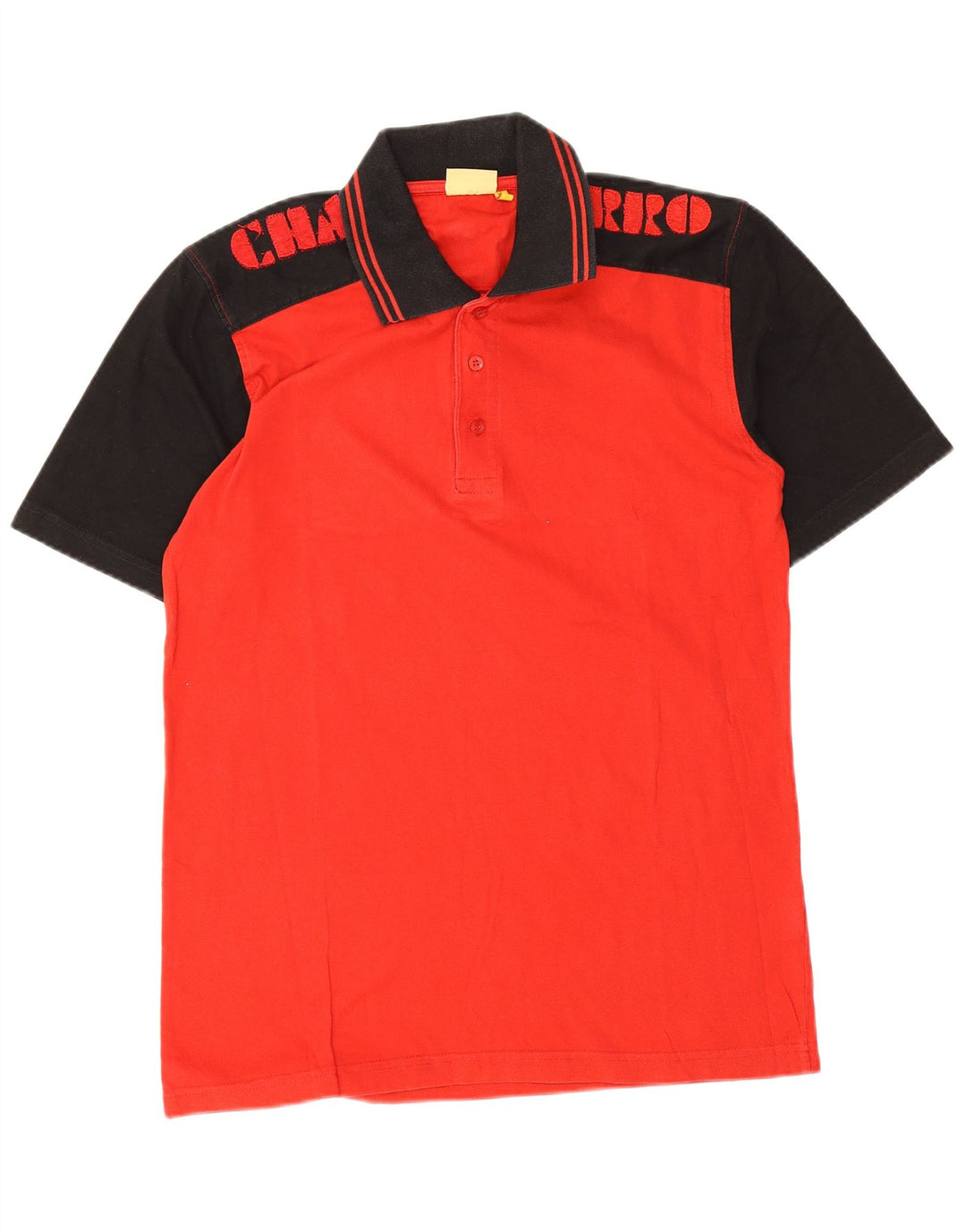 Polo grafica da uomo Charro grande in cotone color block rosso