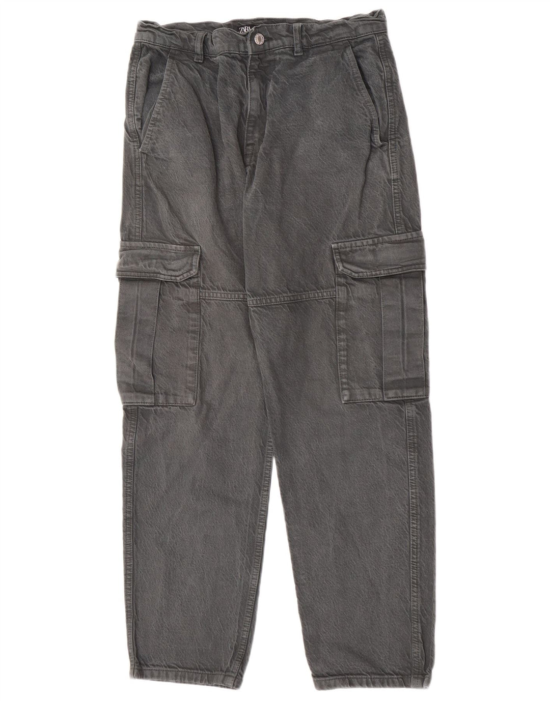Jeans larghi cargo da uomo Zara EU 38 piccoli W30 L29 grigi