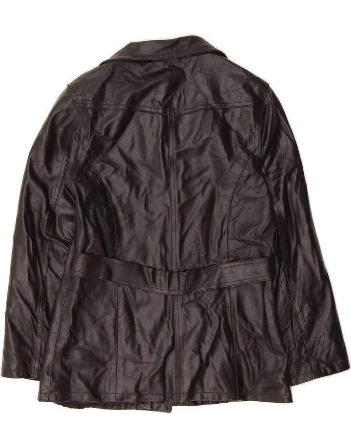 BAYSIDE Womens Oversized Leather Coat UK 10 Small Black Leather Vintage Bayside and Second-Hand Bayside from Messina Hembry 