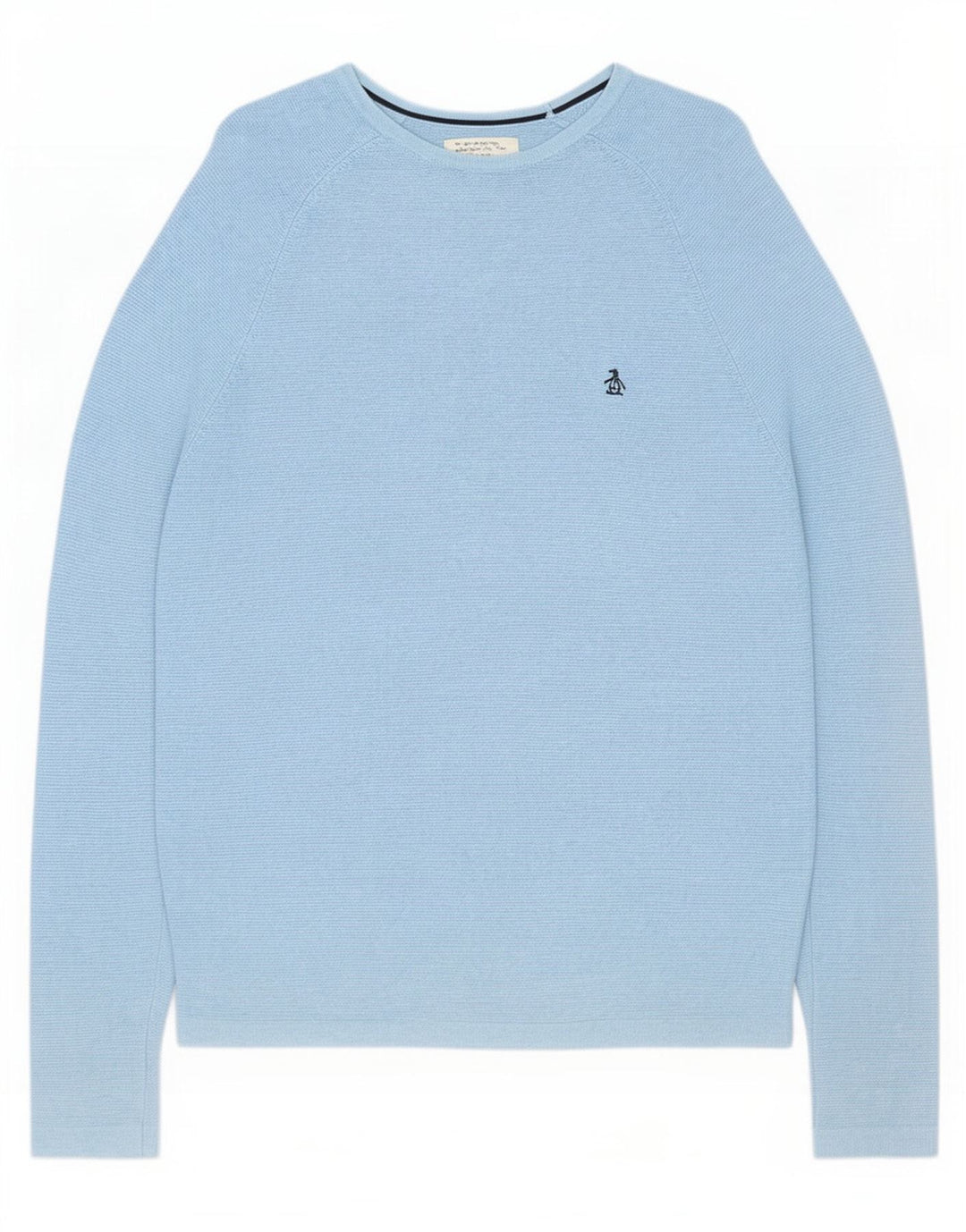 Maglione da uomo con scollo a barca Penguin, cotone blu medio