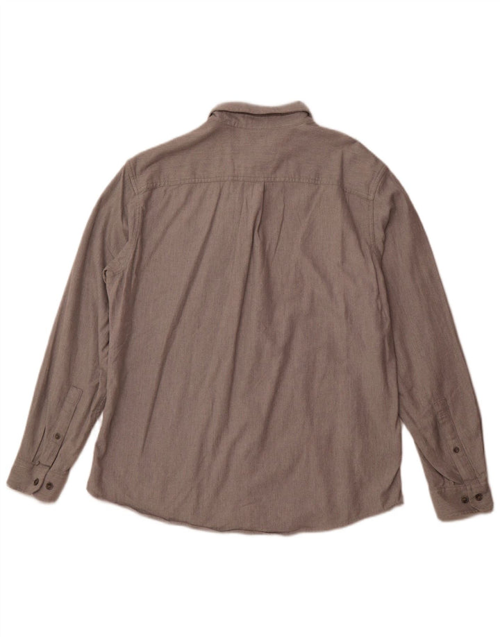 Camicia da uomo in flanella vestibilità classica Eddie Bauer, cotone grigio grande