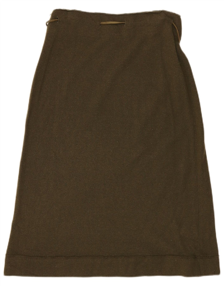 Gonna a trapezio da donna in maglia Stefanel EU 38 media W28 lana kaki