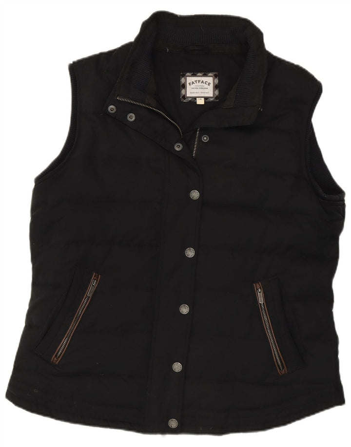 Gilet imbottito da donna Fat Face UK 14 grande poliestere nero