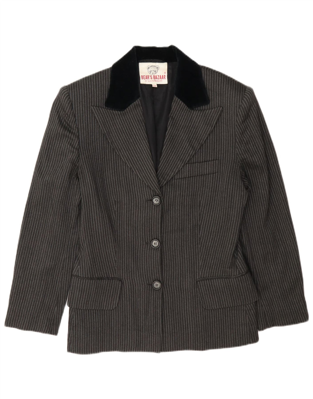 Giacca Blazer 3 Bottoni Donna Laura Biagiotti IT 42 Gessato Grigio Medio