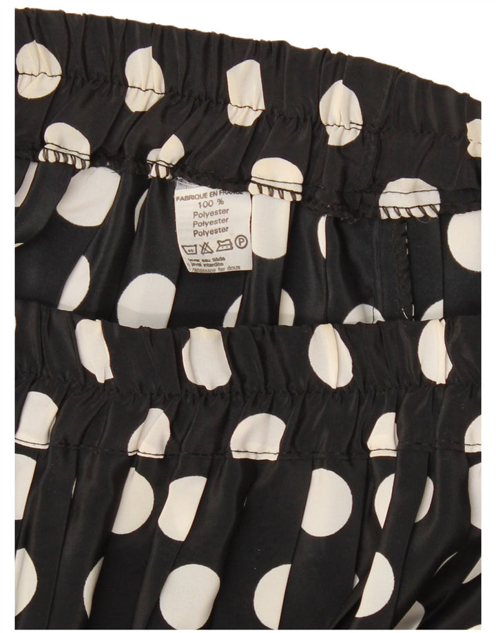 Gonna a pieghe da donna VINTAGE W26 piccolo poliestere a pois neri